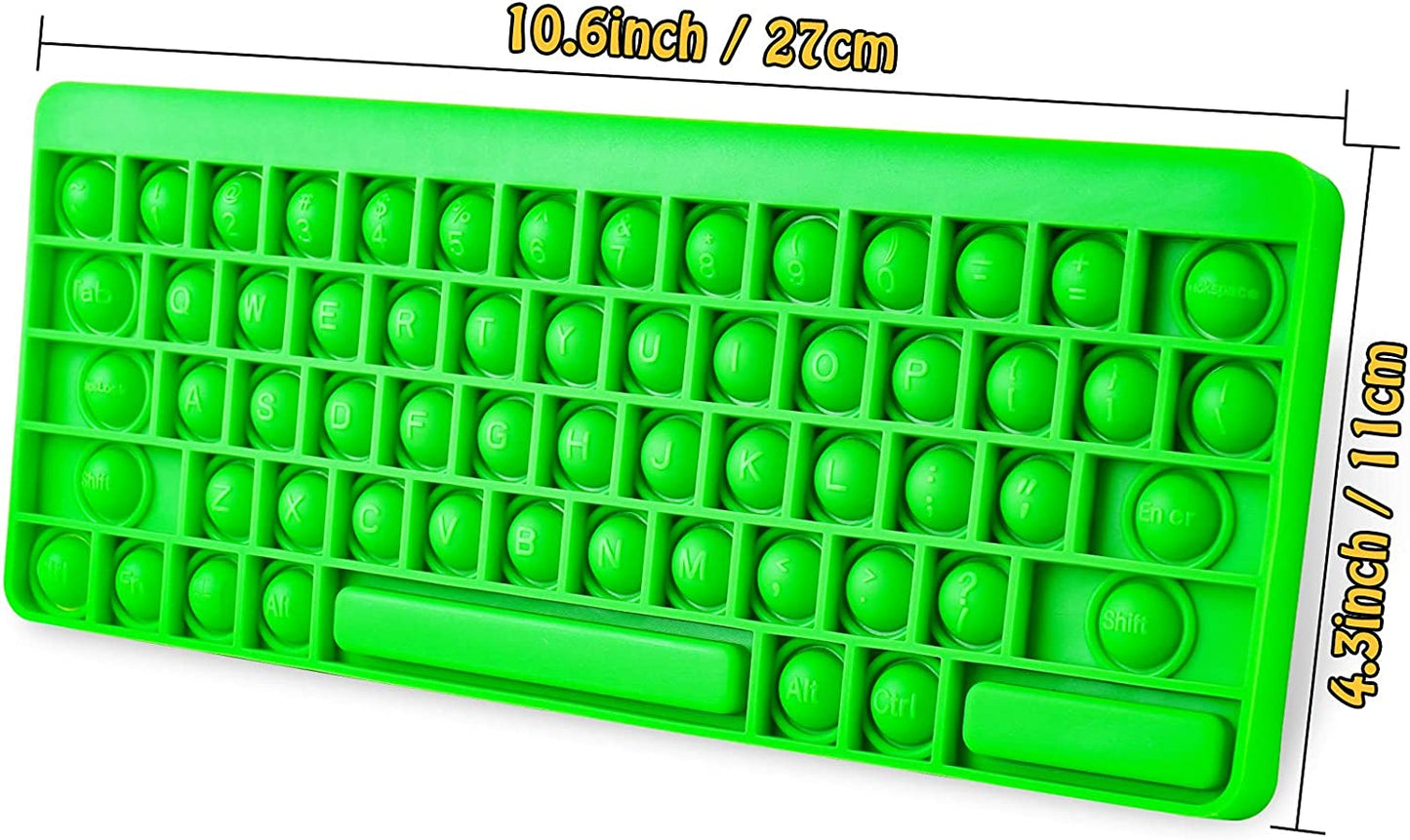 Silicone Keyboard Push Pop Bubble Fidget Sensory Toy Big Size 10.6"x4.3" Fidget