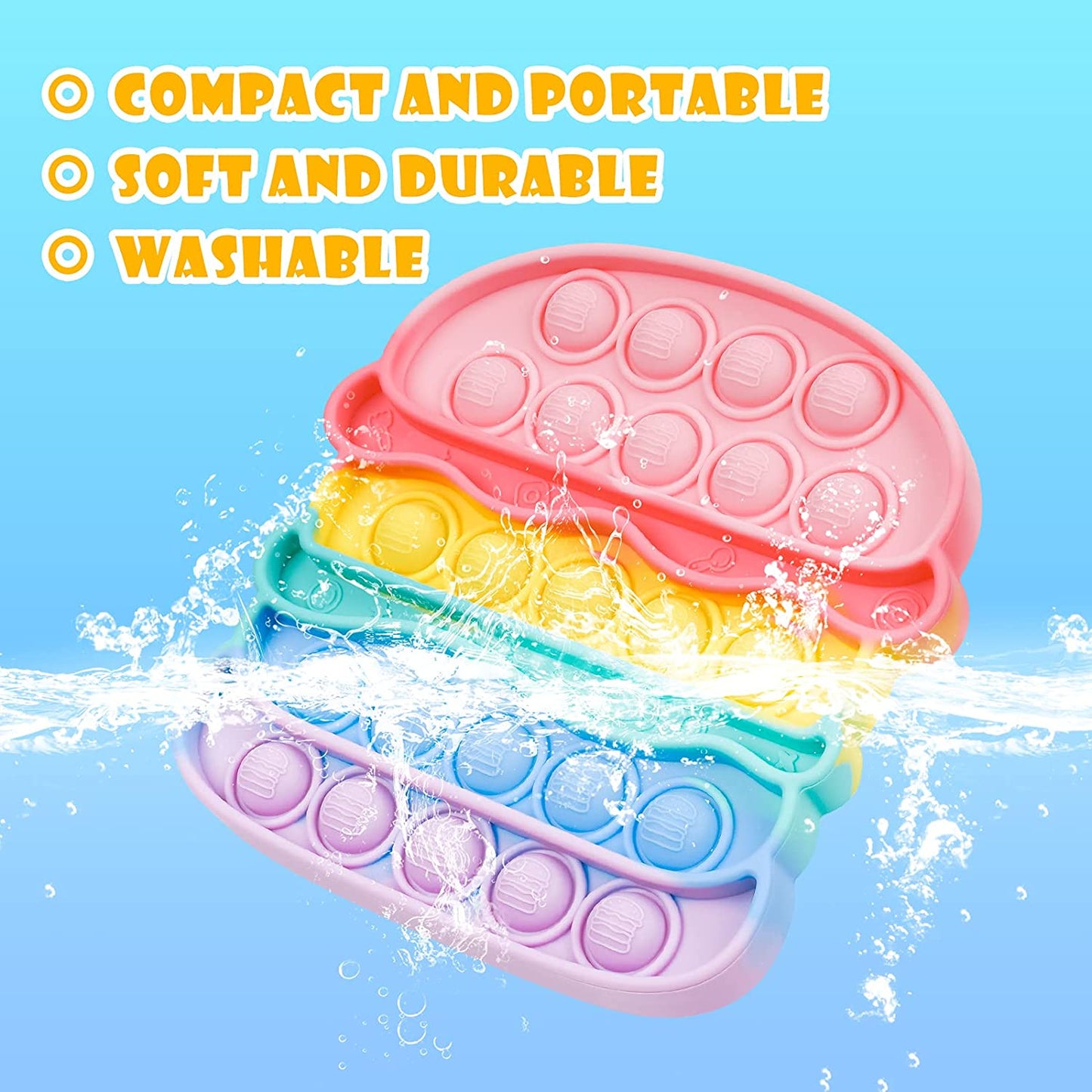 Silicone Push Pop Bubble Fidget Toy 3PCS Fast Food Sensory Toys Stress Reducer