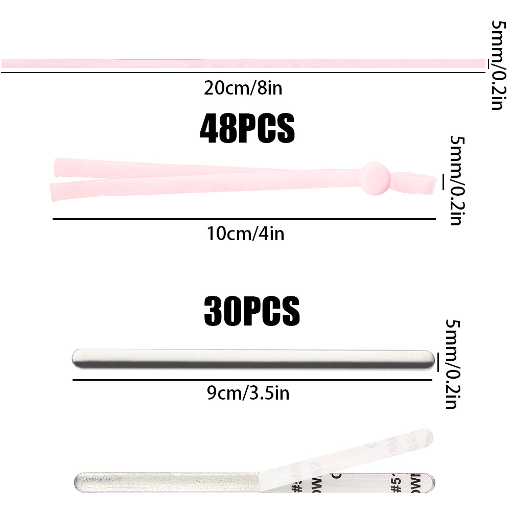 48PCS Plus 2 Free Units Folded 4" Long Precut 1/5 Flat Elastic Bands Adjustable
