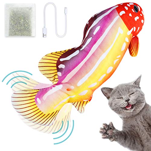 Tropical Fish Realistic Floppy Catnip Plush Cat Toy Sensor Touch Activate