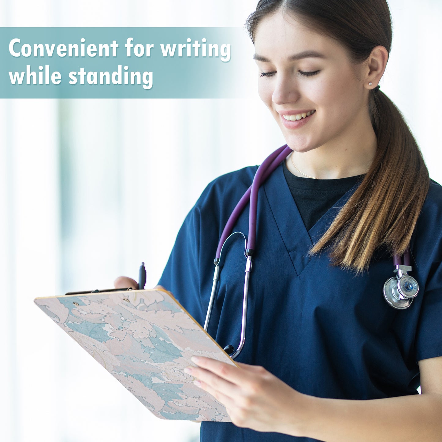 Wooden Clipboard Standard A4 Letter Size 12.5"x9" Low Profile Clip Retractable