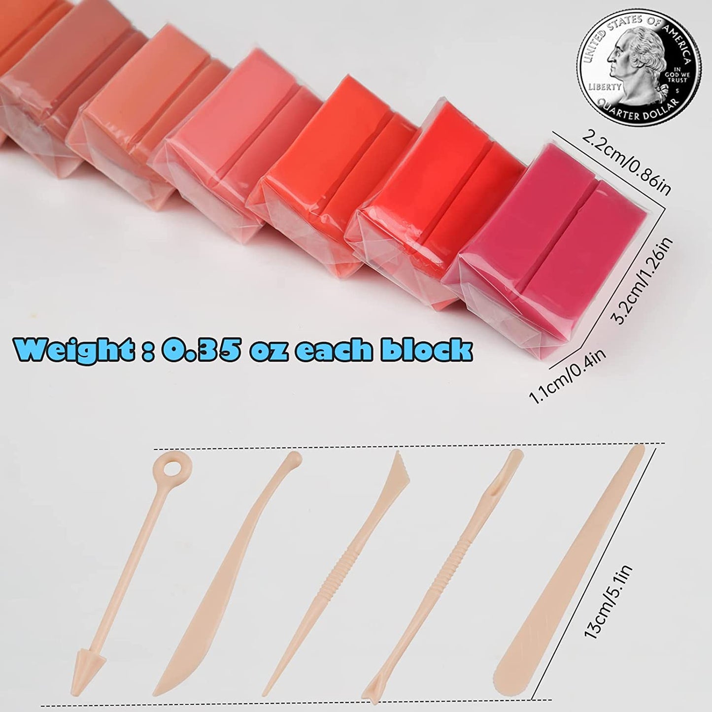 Polymer Clay Value Pack 100PCS 82 Colors Small Blocks Starter Kit with Tools