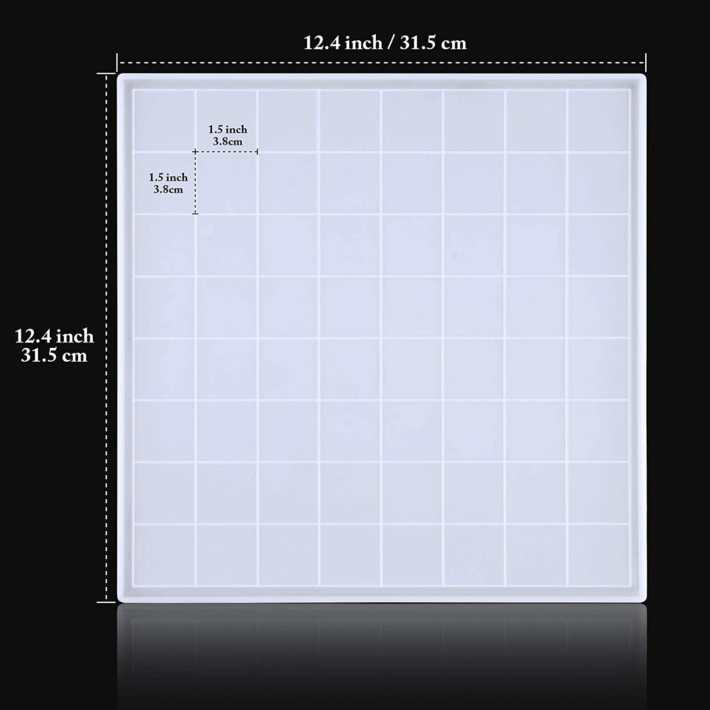 Chess Board Mold Resin Casting 12.4"x12.4" Soft Silicone 3D Art DIY Crafts