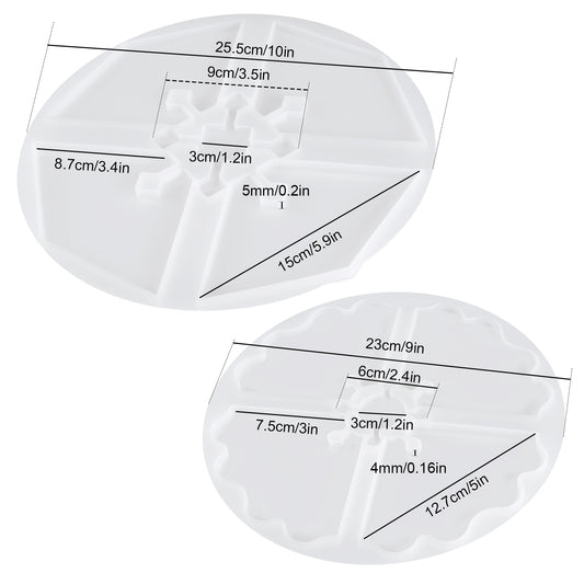 2PCS Coaster Epoxy Resin Casting Silicone Molds DIY Symmetric Jigsaw Puzzle 5-