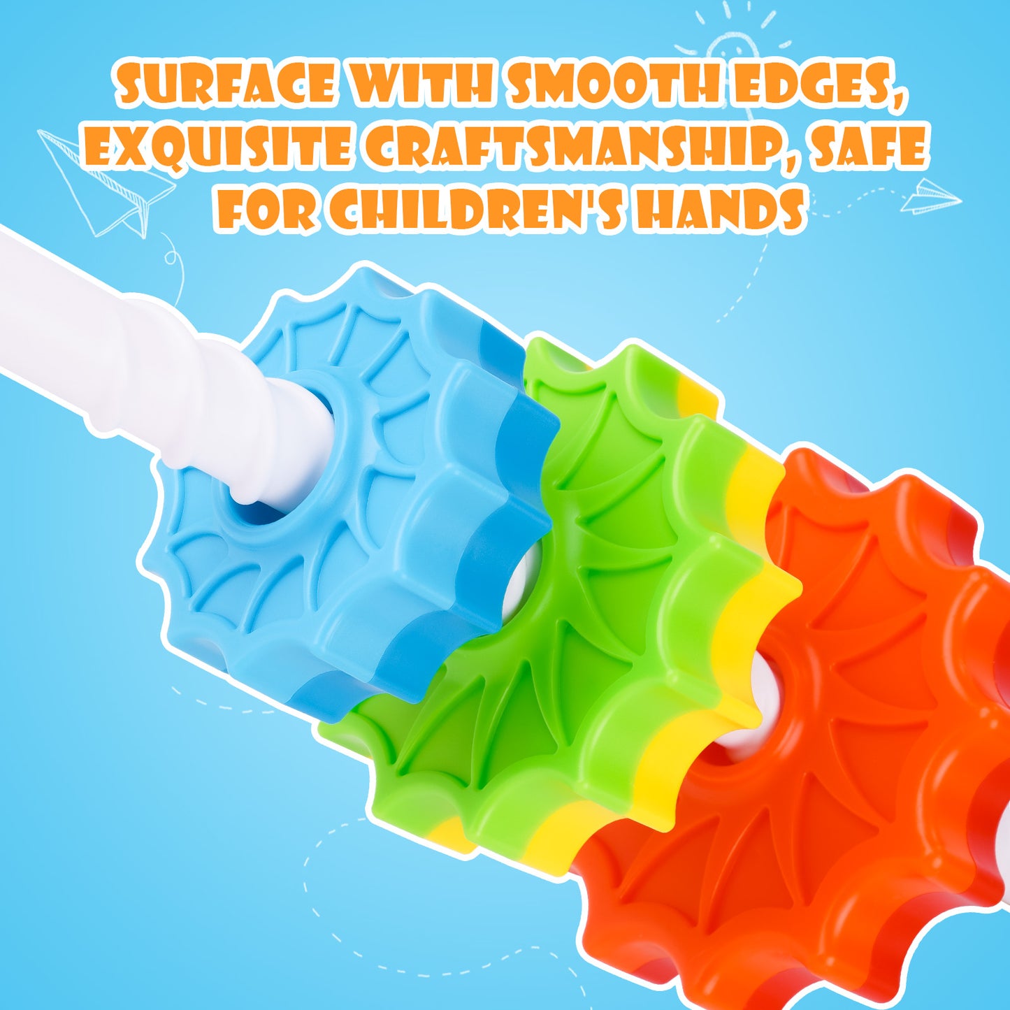 Spinning Stacking Toy for Kids Rainbow Tower Dual-Color Spinning Wheels BPA-Free