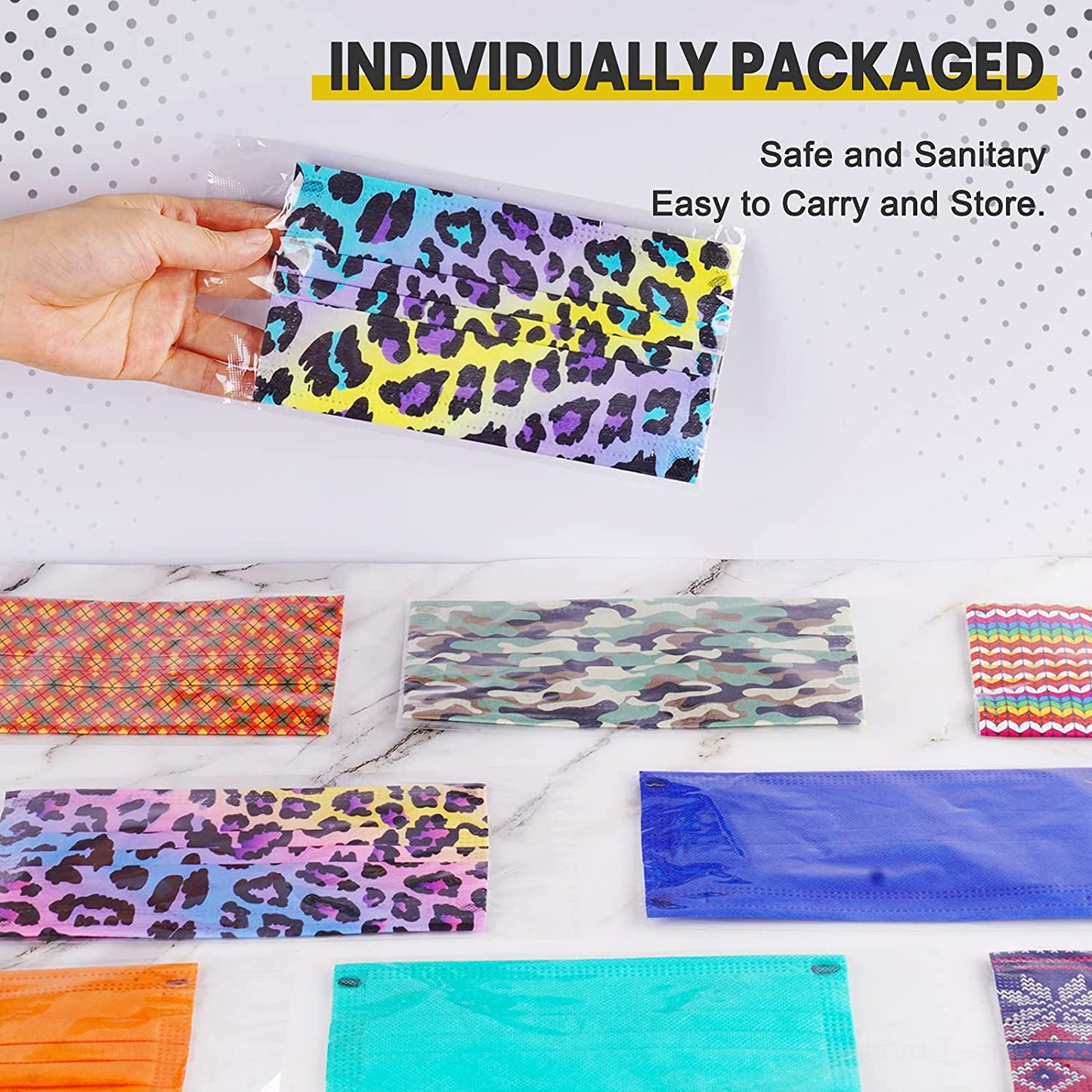 50PCS Adult Disposable Fun Random Print Variety Value Pack Mixed Colors