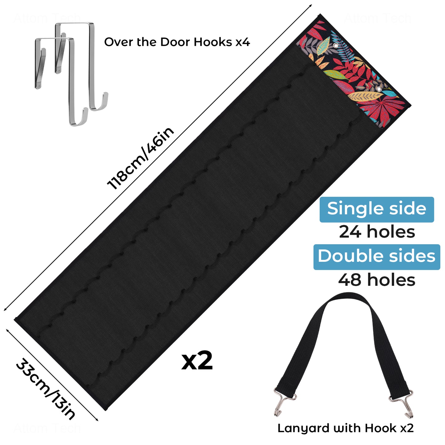 Vinyl Roll Holder 2 Pack, Vinyl Storage Organizer with 48-Compartment Double-S