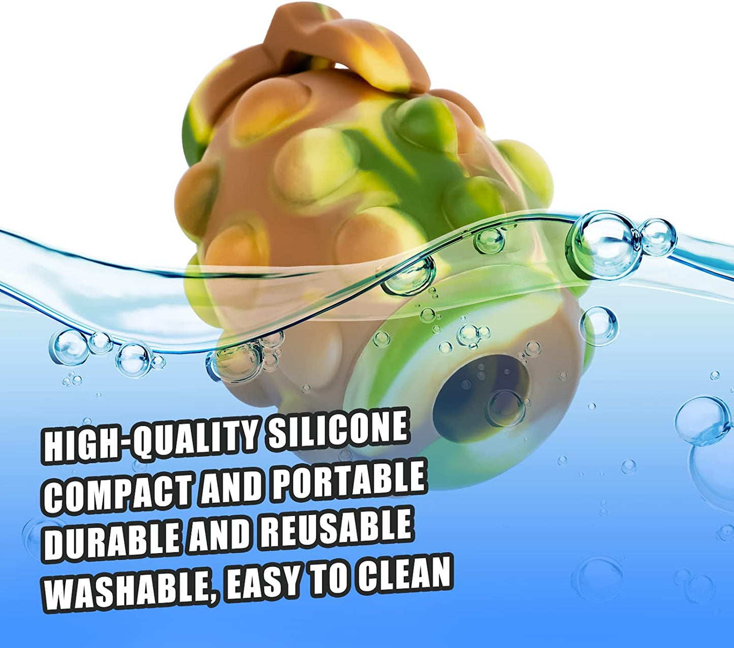 3D Push Pop Bubble Fidget Ball Sensory Toy 2PCS Silicone Stretchy Bouncing Ball