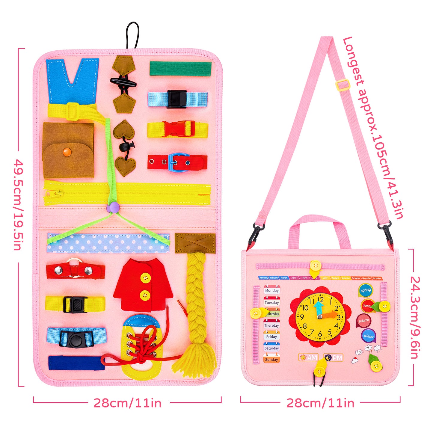 Busy Board, 19-in-1 Toddler Montessori Toy Ages 3-5 Fine Motor Skills Toys