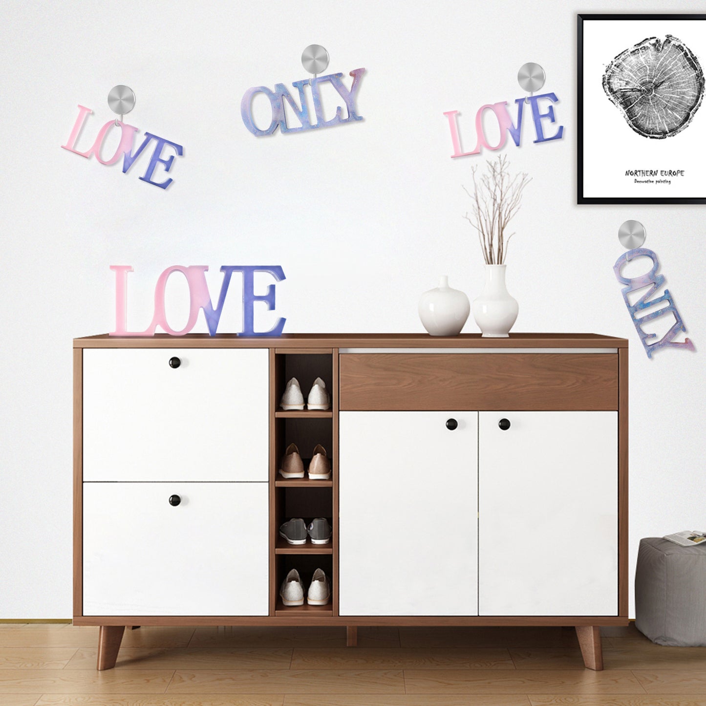 3D Word Sign Soft Silicone Molds Epoxy Resin DIY Casting Handmade Project Decora