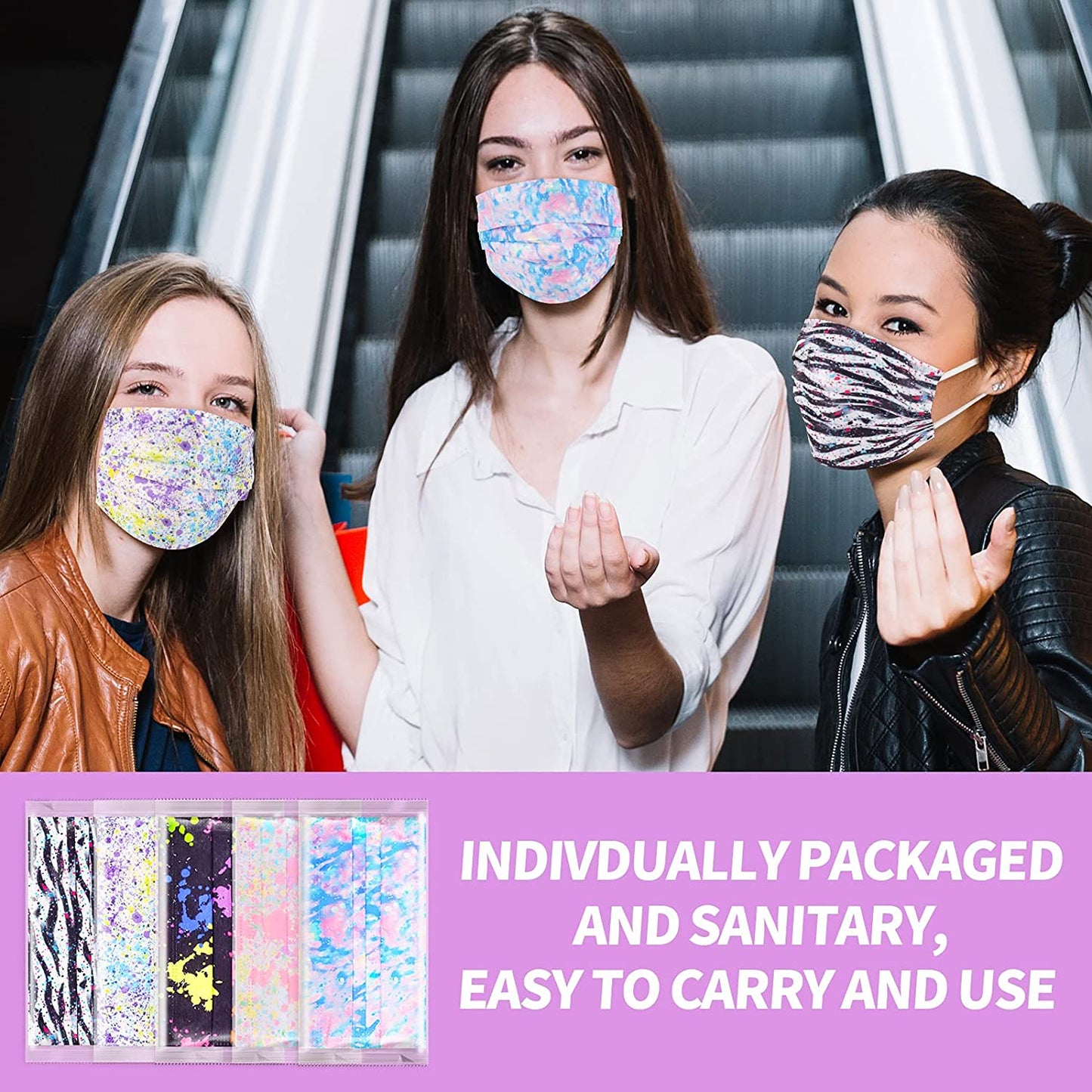 50-Pack Individually Wrapped Disposable Colorful Watercolor for Adults