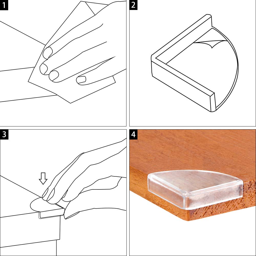 36PCS Clear Slim Edge Bumpers Corner Protector Guards Corner Cushion Baby Safety