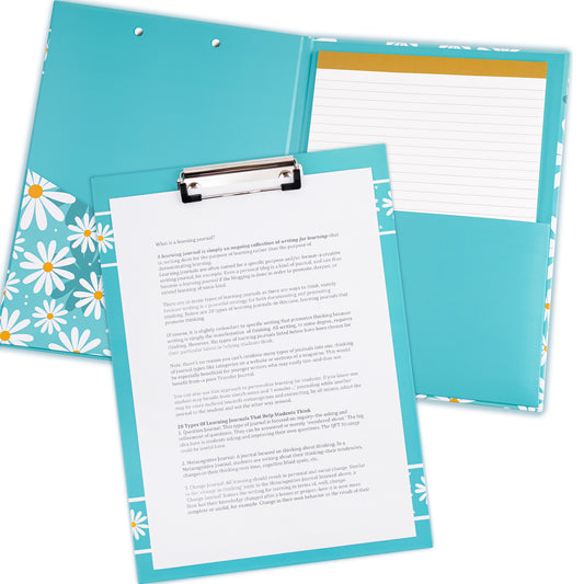 Clipboard Folio Clipboard Folder with Interior Storage Pocket Refillable Lined