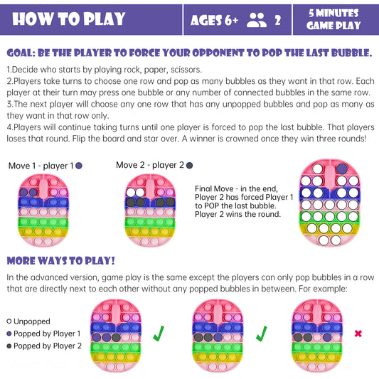 2PCS Large Bubble Computer Mouse Push Pop Fidget Sensory Toys