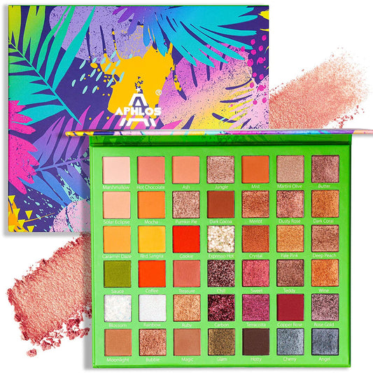 Aphlos 42 Shades Eyeshadow Palette Colorful Rainforest