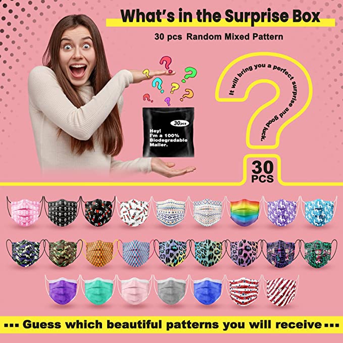 30PCS Disposable for Adults Assortment Box Mixed Patterns