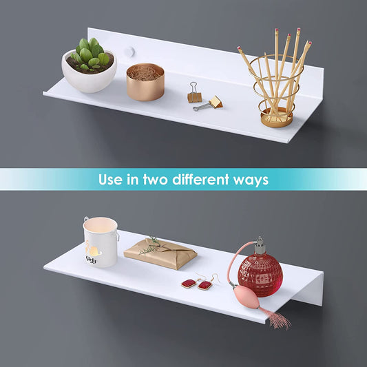 Aluminum Wall Mount Floating Shelf 2PC Picture Ledge 11.7x4.6 Home Decor Display