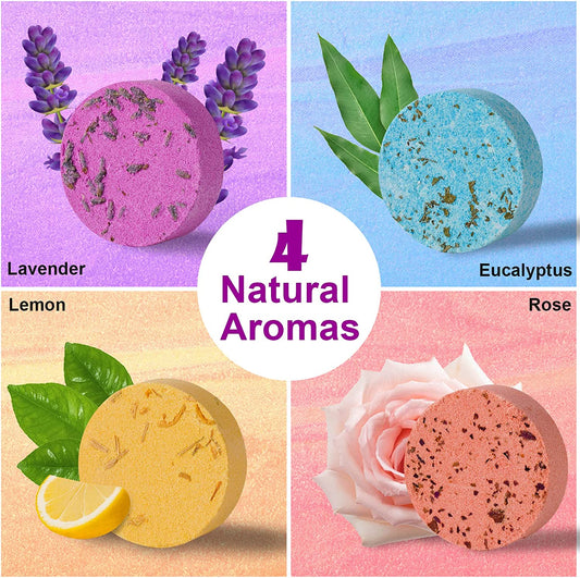 Aromatherapy Shower Steamer Melts Gift 12-Pack Essential Oil Blends Shower Bomb