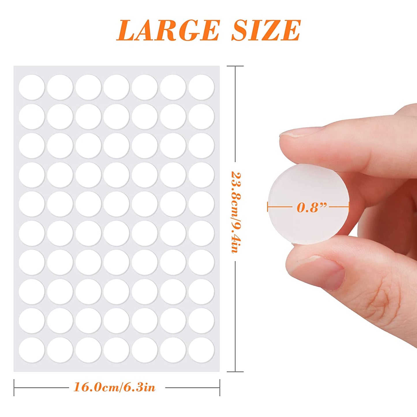 Double-Sided Acrylic Adhesive Dots 210PCS 0.79"/20mm Round Transparent Stickers