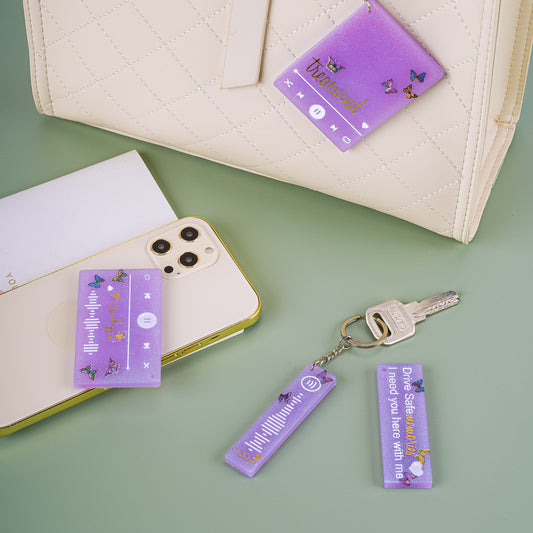 Media Player Epoxy Resin Casting Silicone Mold + 10PCS Keychain Rings Kit, Cou