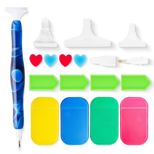 Diamond Painting Pen Kit, Handmade Resin 5D DIY Diamond Drill Pen with Multi I