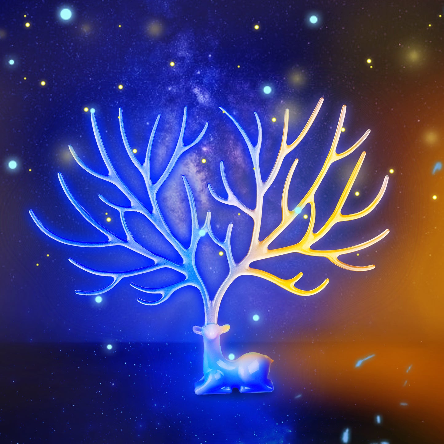 DIY Epoxy Resin Deer Antler Tree Jewelry Display Stand Soft Silicone Craft Cas