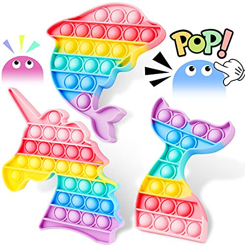 3-Pack Push Pop Bubble Fidget Sensory Toy Set, Fidget Toys for Anxiety Relief