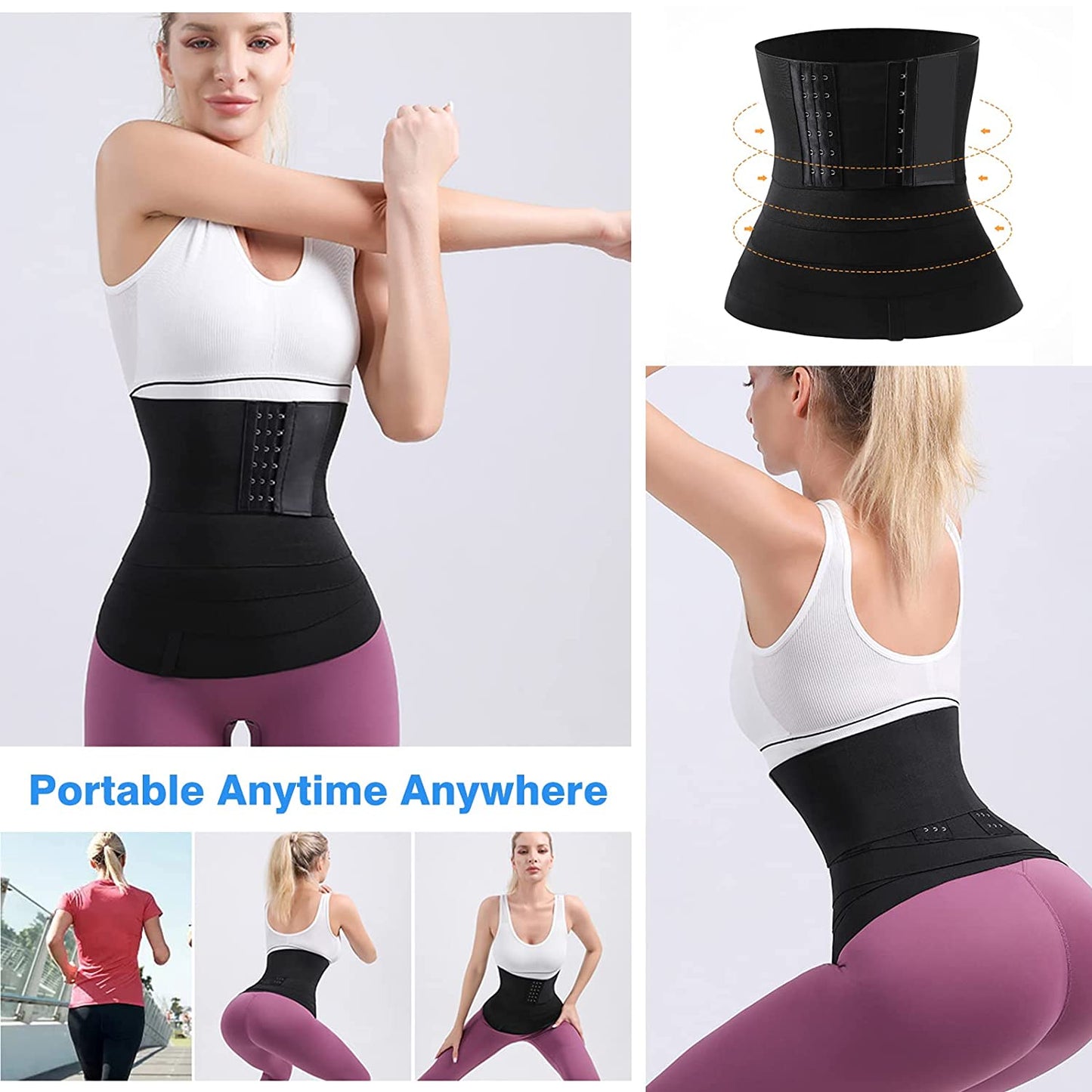 Waist Trainer Bandage Wrap Invisible Waist Trimmer Women Men 13FT/4M Hook Loop