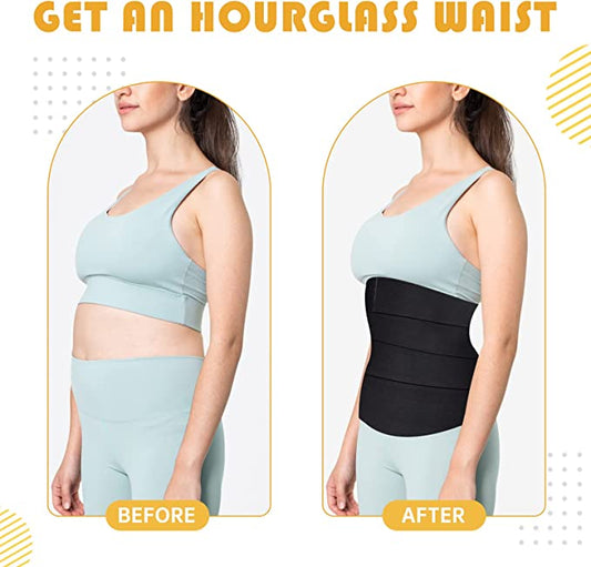 Waist Trainer Women Plus Size Snatch Me Up Bandage Wrap 13FT/4M Adjustable Black