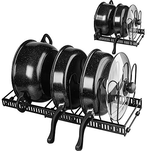 Expandable Pot Pan Organizer Cabinet Lid Holder Cabinet Storage Rack Organizer