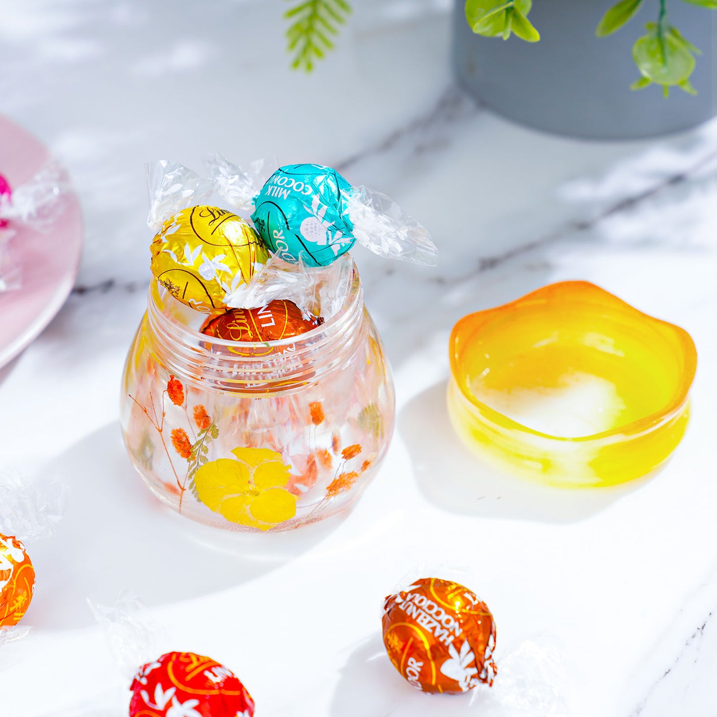 Epoxy Resin Jar with Screw-On Lid DIY Casting Silicone Mold Kit with Glitters