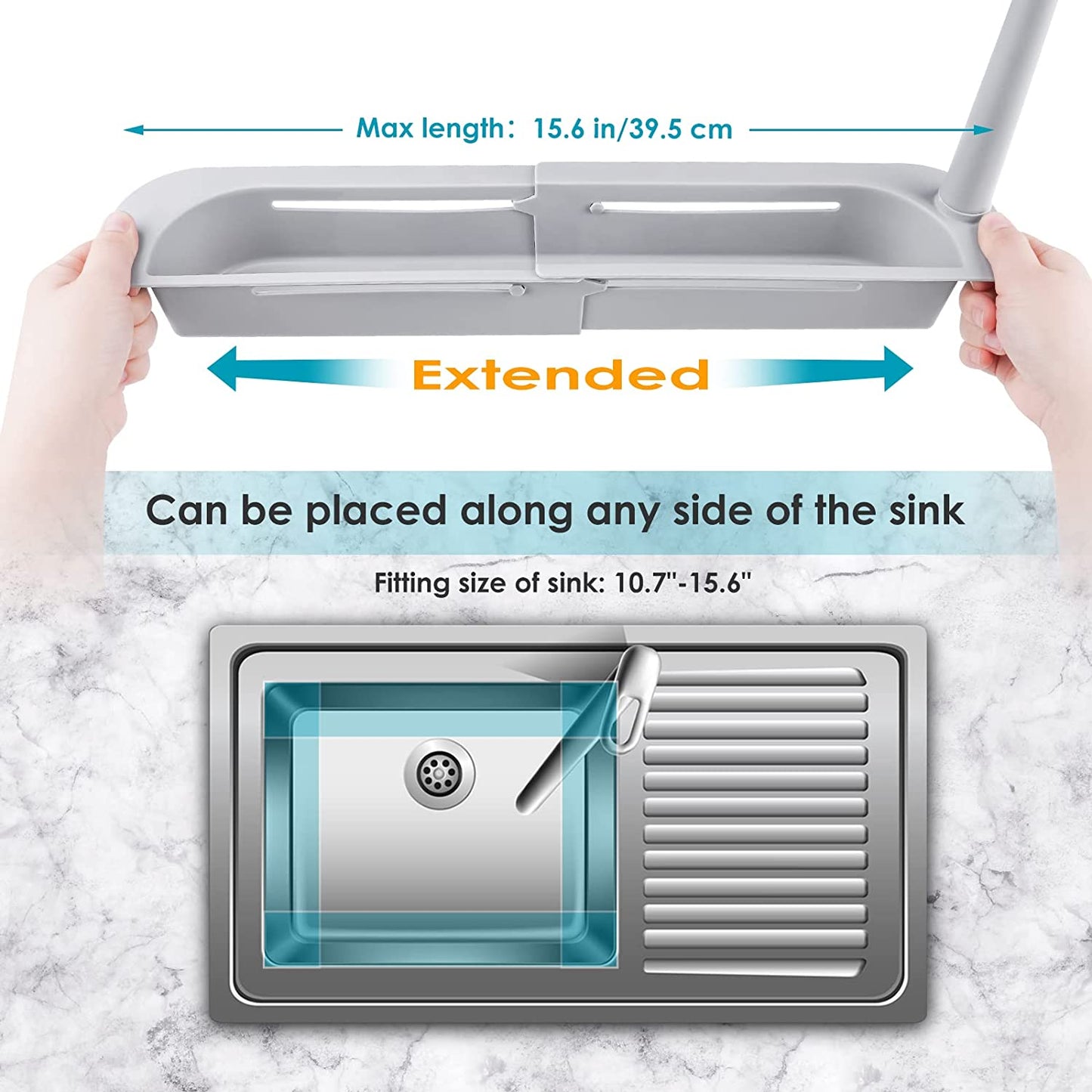 Roll Up Dish Drying Rack w/ Sink Caddy Expandable Over The Sink Dish Drying Rack