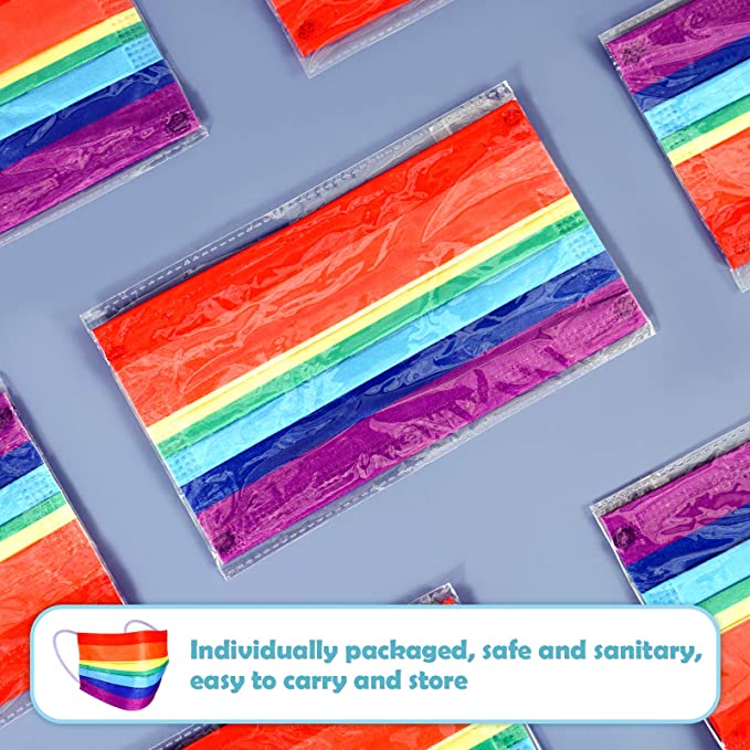 60PCS Disposable Adult Unisex Rainbow Colors Individually Packaged Light Soft