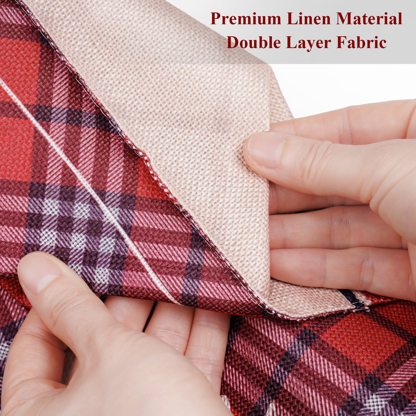 Cloth Placemats Set of 6, Linen Type Buffalo Plaid Placemats Machine Washable