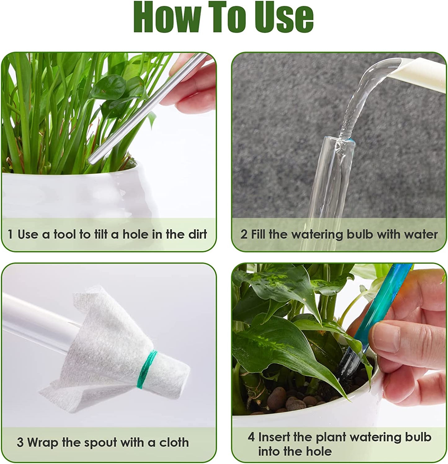 Self Watering Globes 2PC Blue Purple Gradient Glass Aqua Automatic Plant Waterer