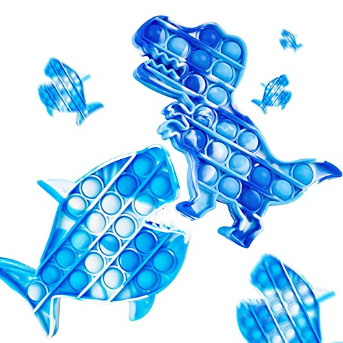 2PCS Silicone Push Pop Bubble Fidget Sensory Toys Ferocious Animals Fidget Toy