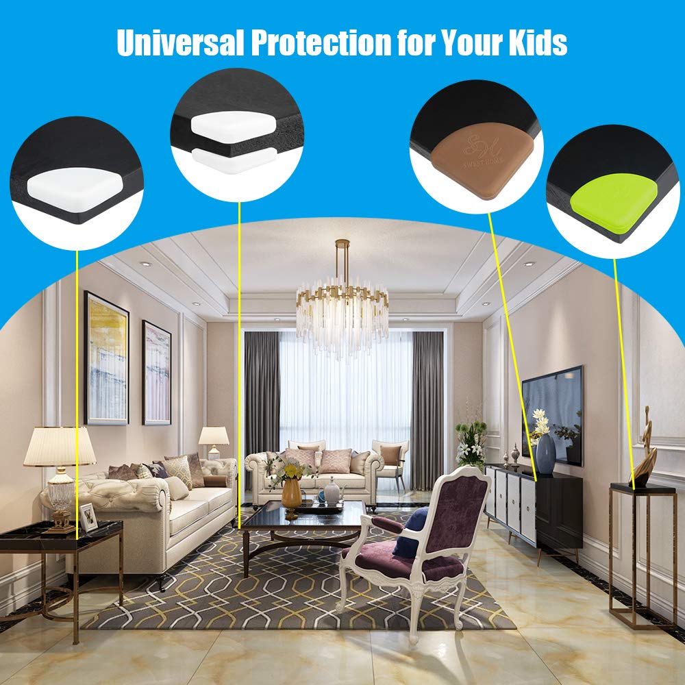 36-Pack Baby Safe Slim Edge Bumpers Assorted Color Corner Protectors Edge Guards