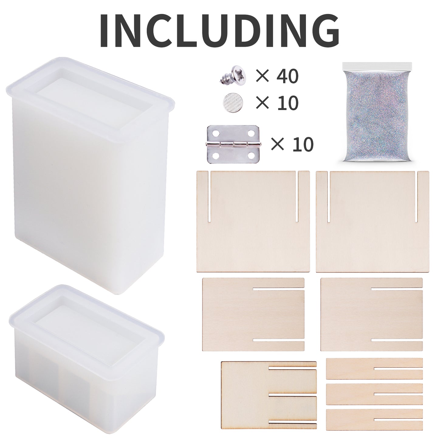 DIY Epoxy Resin Flip Top Cigarette Case Casting Kit Silicone Mold Screws Faste