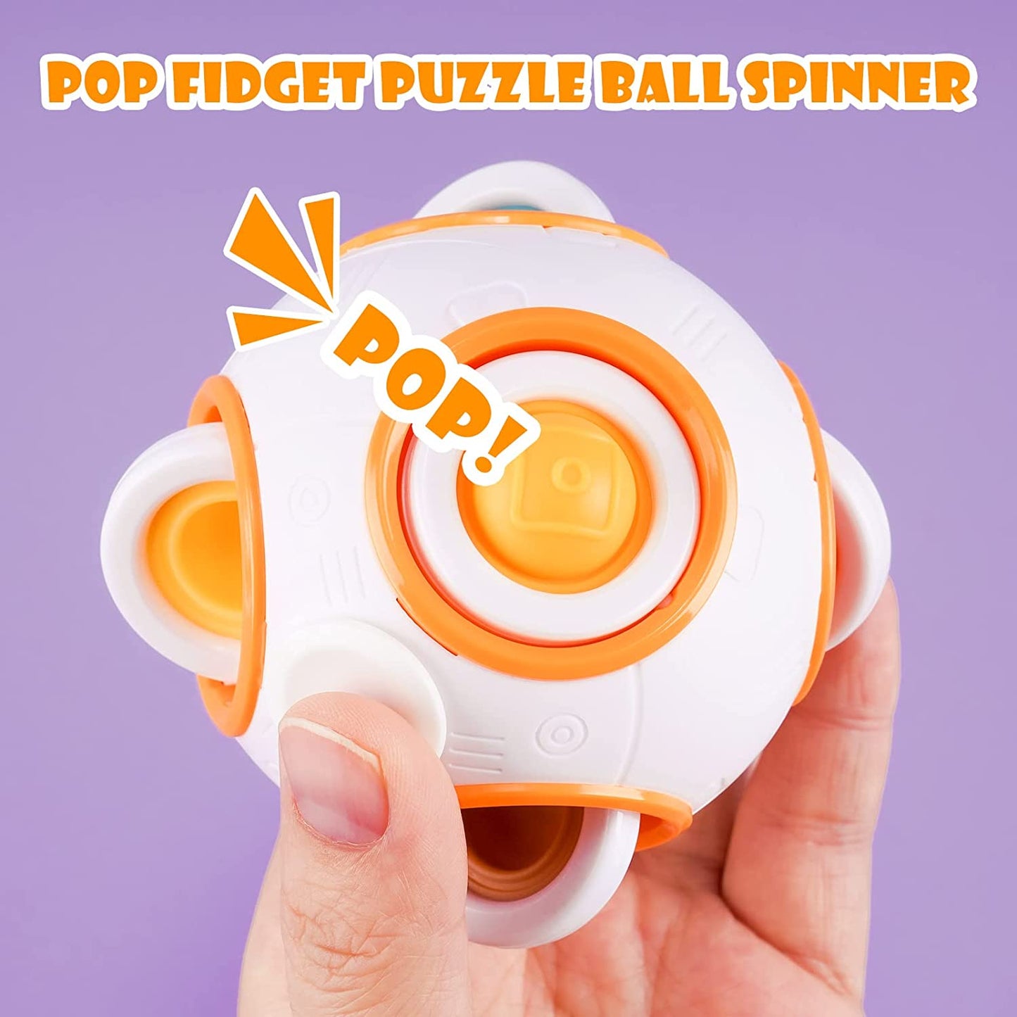 3-In-1 Rainbow Puzzle Ball Pop Bubble Fidget Sensory Toy Silicone Bubble Planet