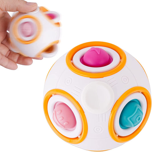 3-In-1 Rainbow Puzzle Ball Pop Bubble Fidget Sensory Toy Silicone Bubble Planet