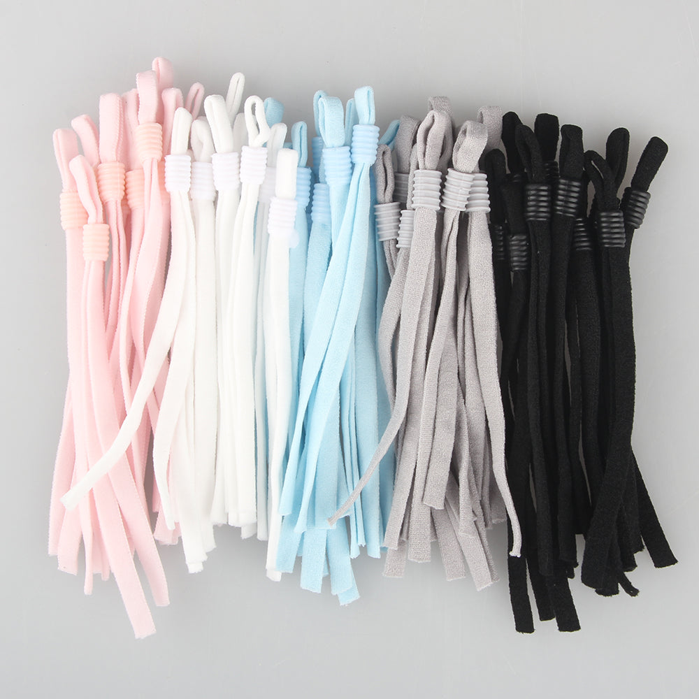 Precut 1/5?” Wide Adjustable Elastic Bands Buckles 5 Assorted Colors with 30PCS