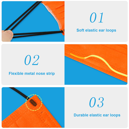 60PCS Disposable Unisex Fashion Covering 4-Layer 6 Solid Colors Individually Se