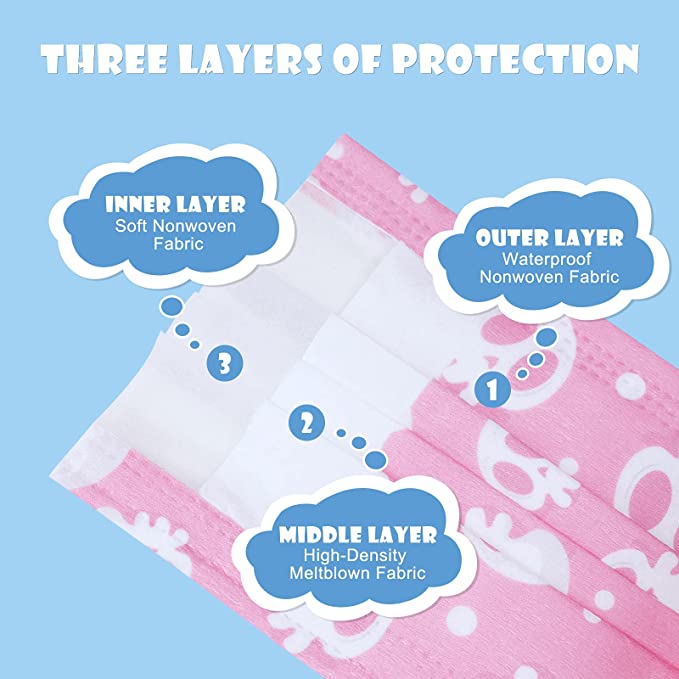 Kids' 50PCS Cartoon Skulls Print Disposable Individually Wrapped Adorable Design