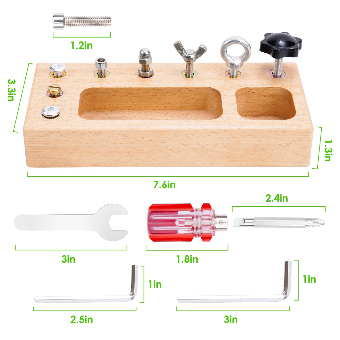 Wooden Screwdriver Board Set Sensory Toy Activity Game 13PCS STEM Toy