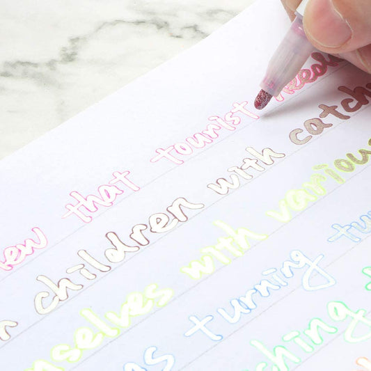 Super Squiggles Double Line Outline Marker, Self-outline Metallic Markers, Paint