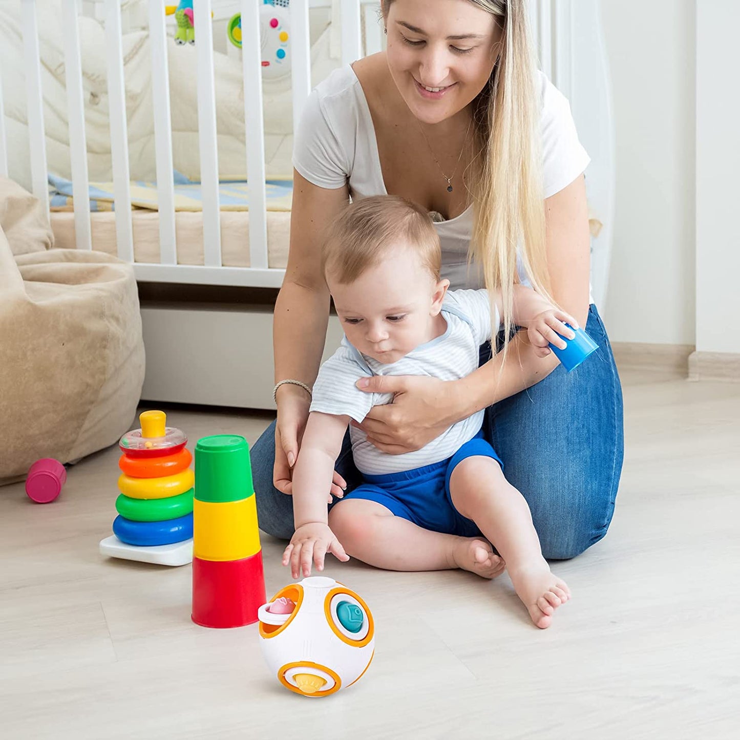 3-In-1 Rainbow Puzzle Ball Pop Bubble Fidget Sensory Toy Silicone Bubble Planet