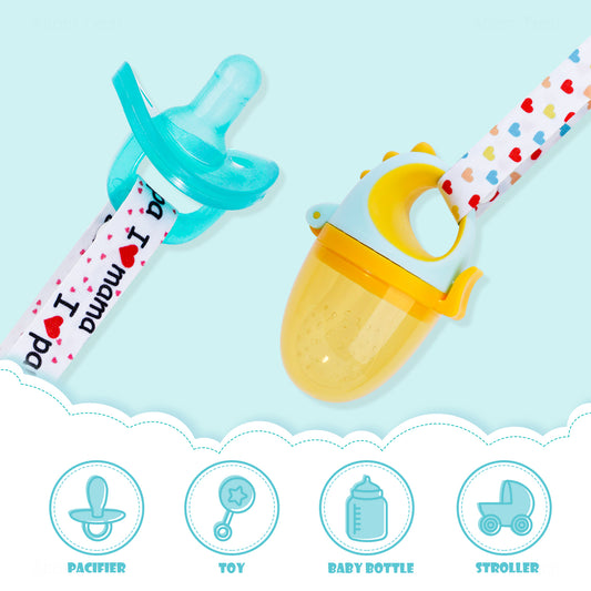 8PCS Unisex Baby Teething Adjustable Length Pacifier Clip Sraps, Universal Saf