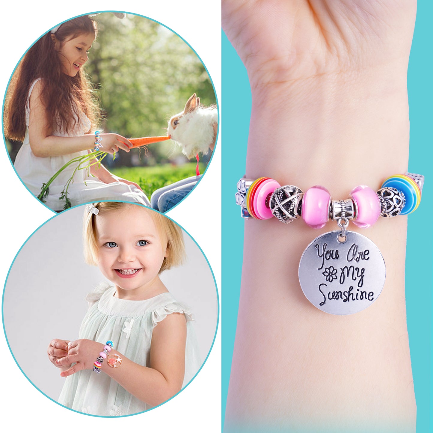 DIY Charm Bracelet Making Supply Kit, Chams, Beads, Jewelry Making, Bead Snake