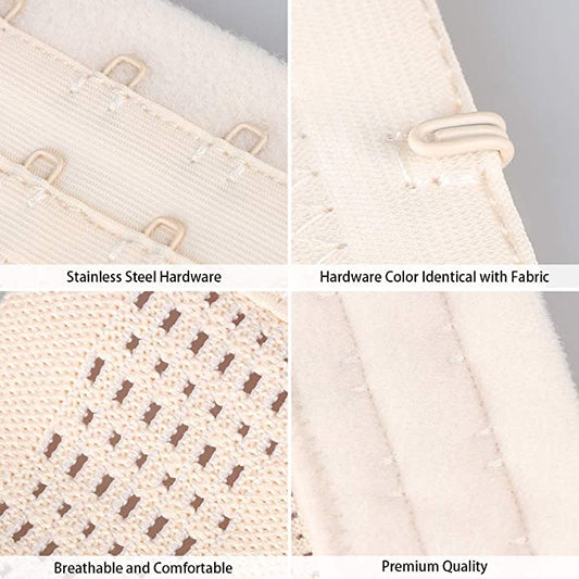 Flexible Bra Extender Strap 2/3/4 Hooks Adjustable Bra Strap 4 Colors 12-Pack