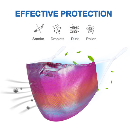 Fashion s (4 Masks+10 Protective PM2.5 Pads) Assorted Rainbow Gradient